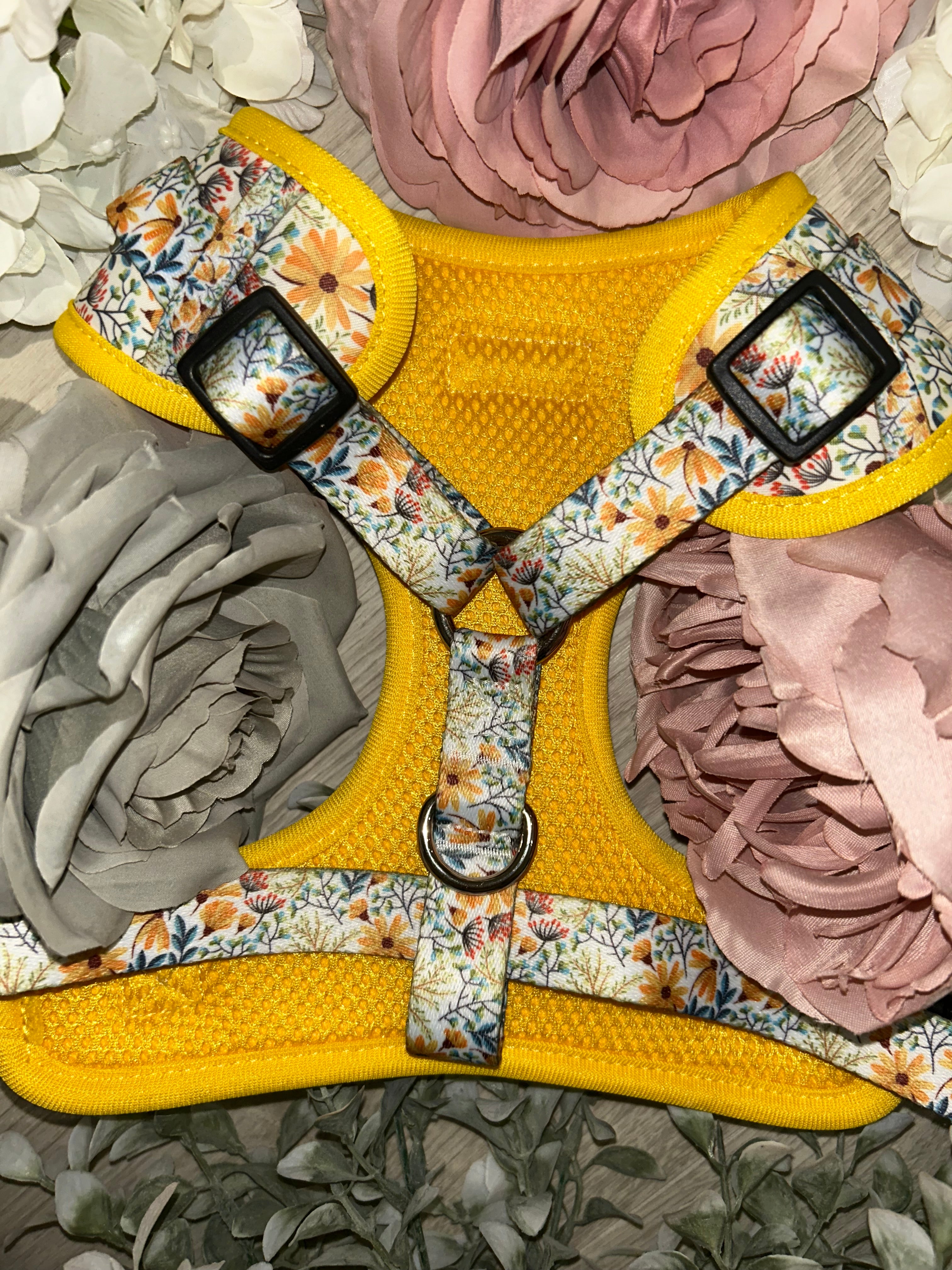 ‘Golden Meadows’ Adjustable Dog Harness