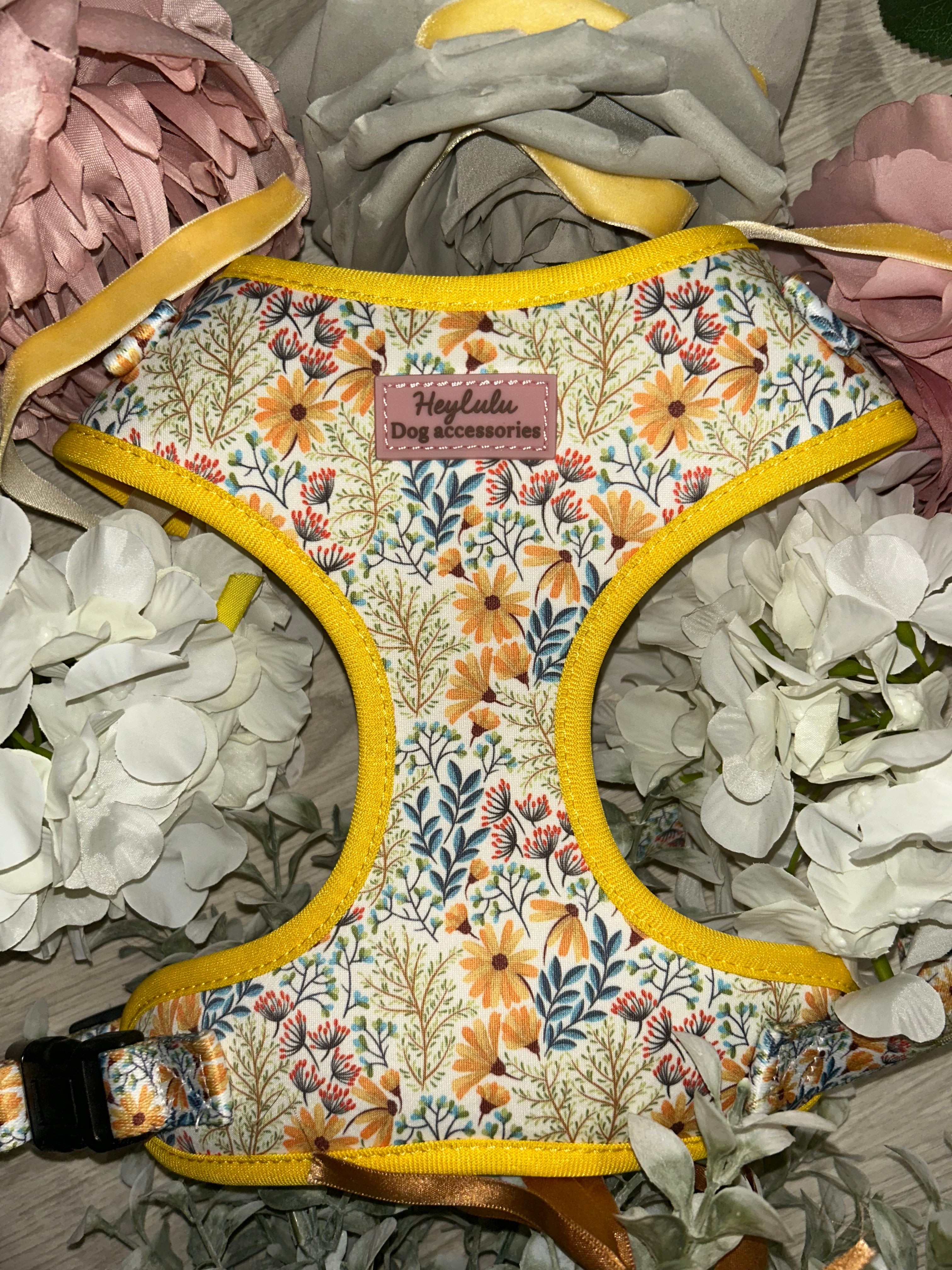 ‘Golden Meadows’ Adjustable Dog Harness